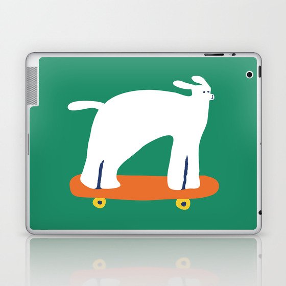 Poodle dog on skateboard Laptop & iPad Skin