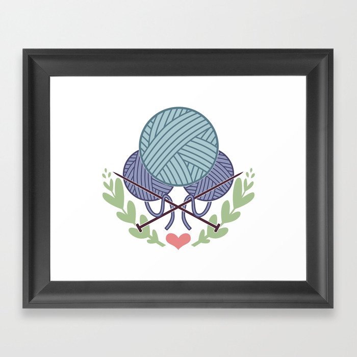 Knitting Framed Art Print