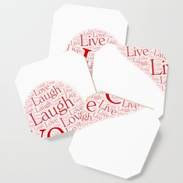 Live Laugh Love Quotes Heart Word Art Coaster