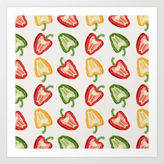 Mixed Peppers Pattern Art Print