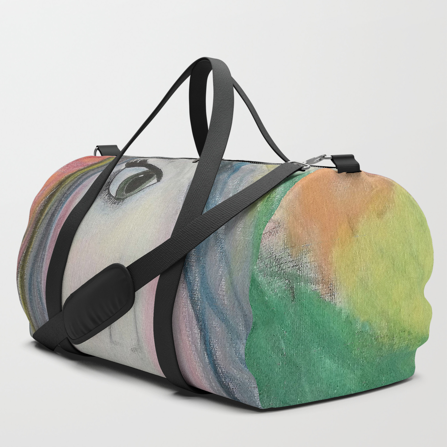 pretty green duffle bag