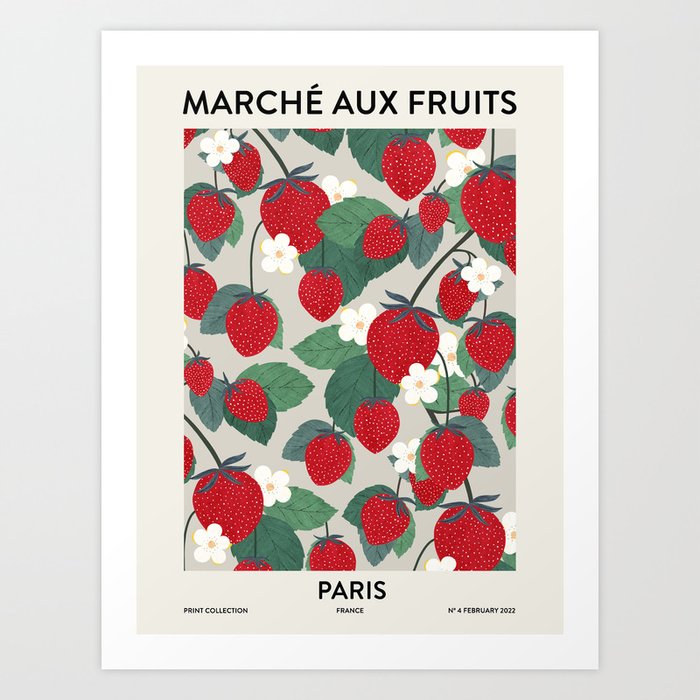 Fruit market Paris retro inspiration Art Print