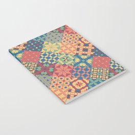 Leiden vintage quilt tiles mosaic Notebook
