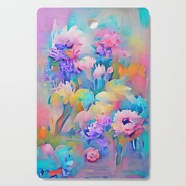 Pastel Color Flowers Watercolor Abstract Painting #3 Cutting Board