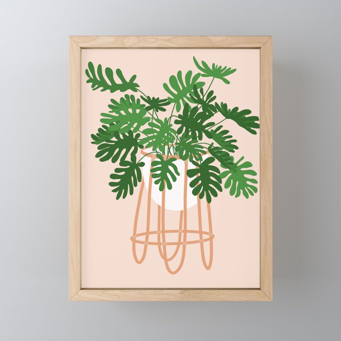 Vase no. 26 with Tropical Plant Framed Mini Art Print