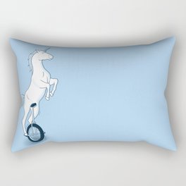 Unicorn on a unicycle - blue Rectangular Pillow