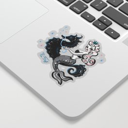 Pearla the Mermaid Riding on a Seahorse Sticker