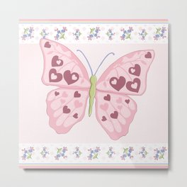 Heart Butterfly Metal Print