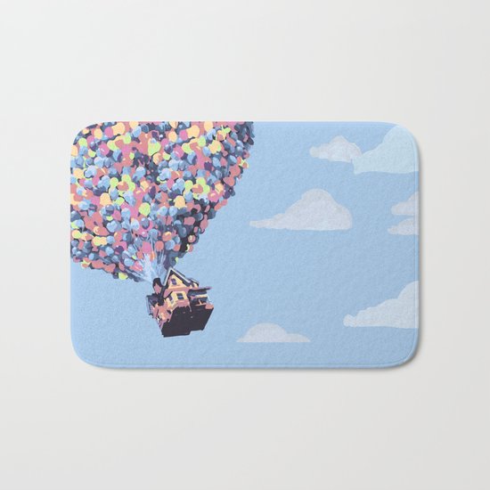 disney pixar up.. balloons and sky with house Bath Mat
