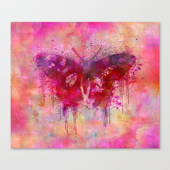 Artsy butterfly watercolor lllustration Canvas Print
