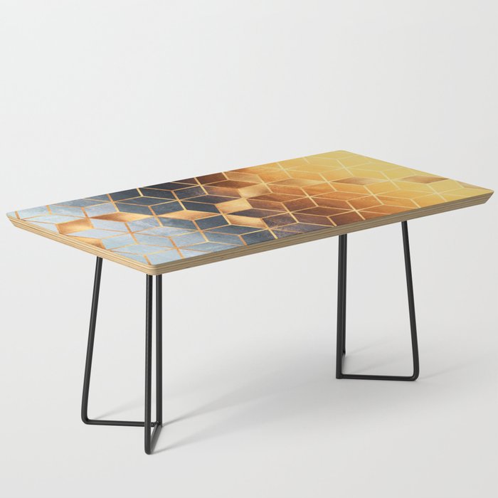 Golden Gradient Cubes Coffee Table