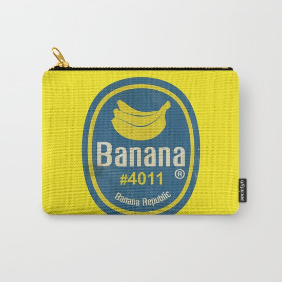 Banana Sticker On Yellow Carry-All Pouch