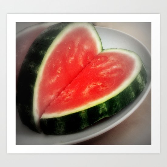 watermelon heart Art Print