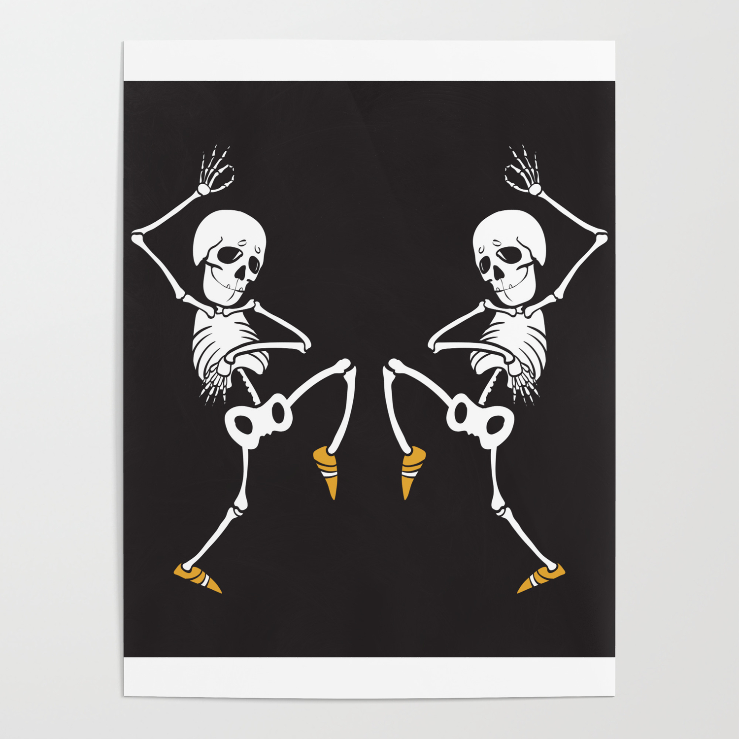 two dancing ska skeleton happy Poster by rakucak | Society6