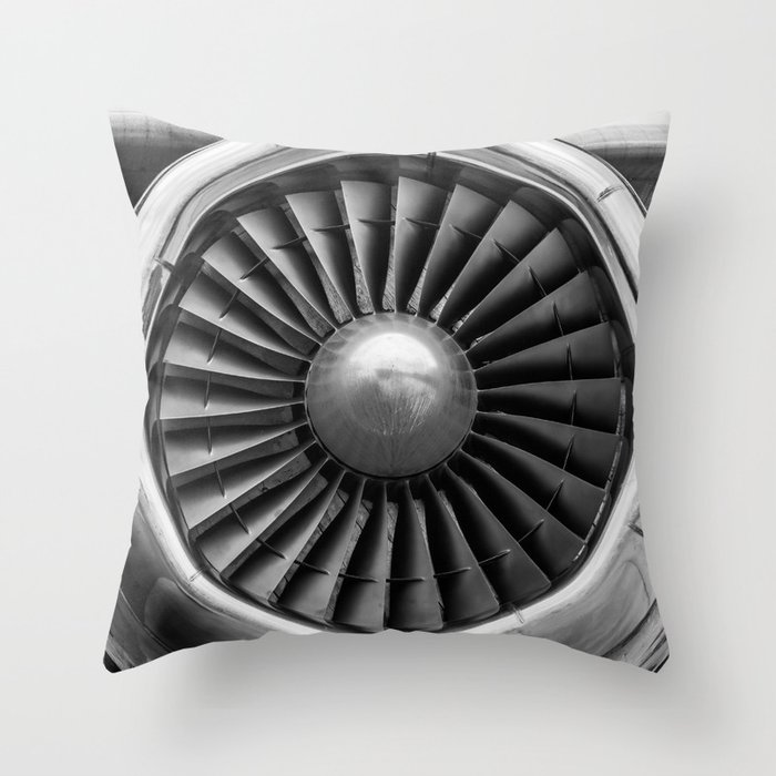 Airplane Turbine Throw Pillow