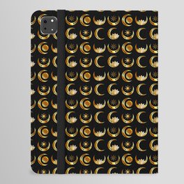 Decorative Crescent moons gold  iPad Folio Case