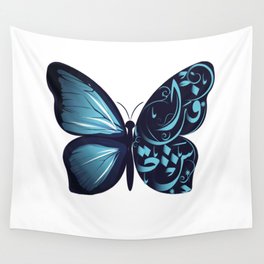 Butterfly Arabic design Wall Tapestry