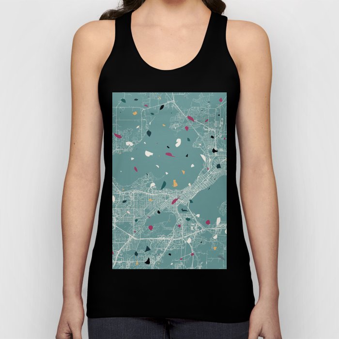 Madison, USA - terrazzo city map collage Tank Top