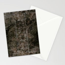 Dark brown rusted metal panel Stationery Card