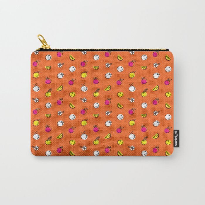Quirky Oranges | Fun Citrus Pattern | Fluorescent | Carry-All Pouch