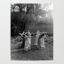 Circle Of Witches, Natchez Trace Vintage Women Dancing black and white photograph - photography - photographs Poster