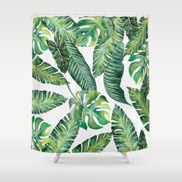 Jungle Leaves, Banana, Monstera #society6 Shower Curtain