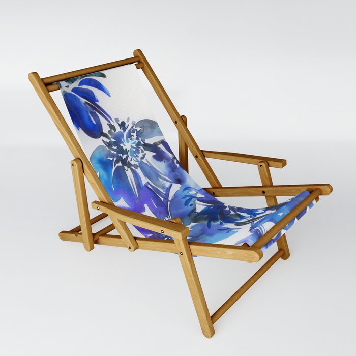 blue stillife : dahlia Sling Chair
