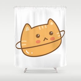 Planet cat Shower Curtain