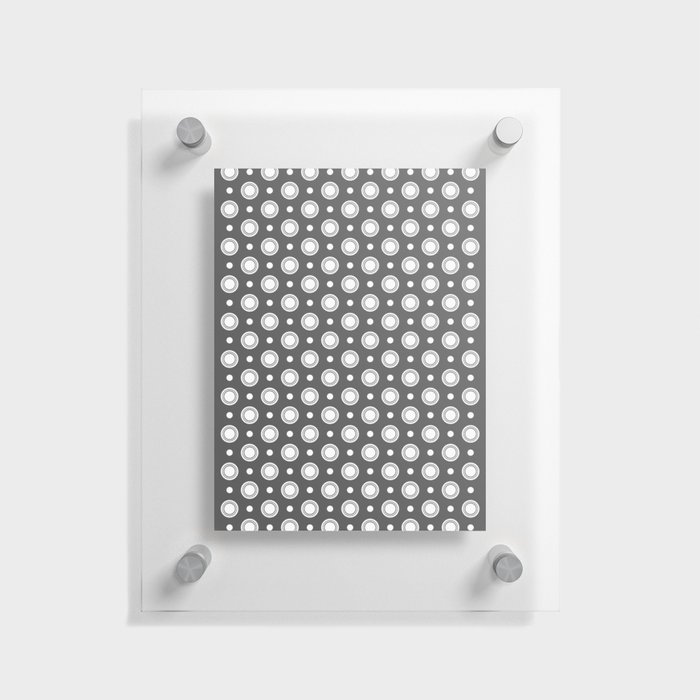 Elegant Dots Polka Dots Circles Gray Grey White Floating Acrylic Print