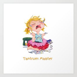 Tantrum Master Baby Girl Rainbow Dress and Duckling  Art Print