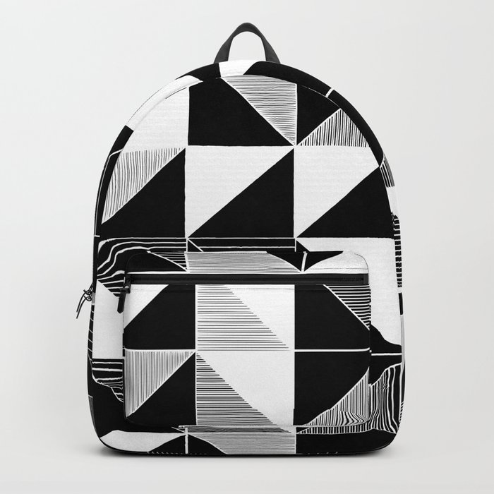 Black White Triangles Art Backpack