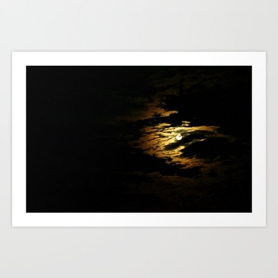 Clouded Moon Art Print