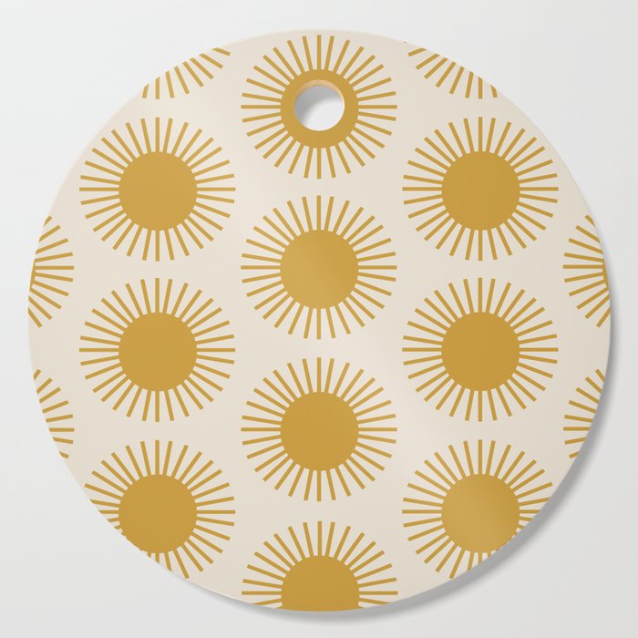Golden Sun Pattern Cutting Board