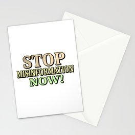 "STOP MISINFORMATION" Cute Design. Buy Now! Stationery Card