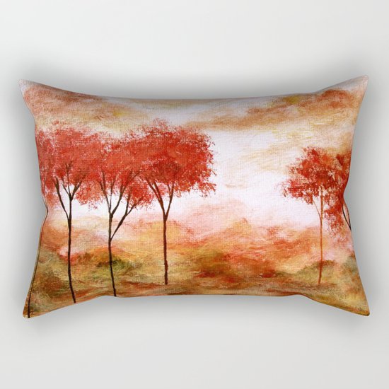 Burning Promise, Abstract Landscape Art Rectangular Pillow