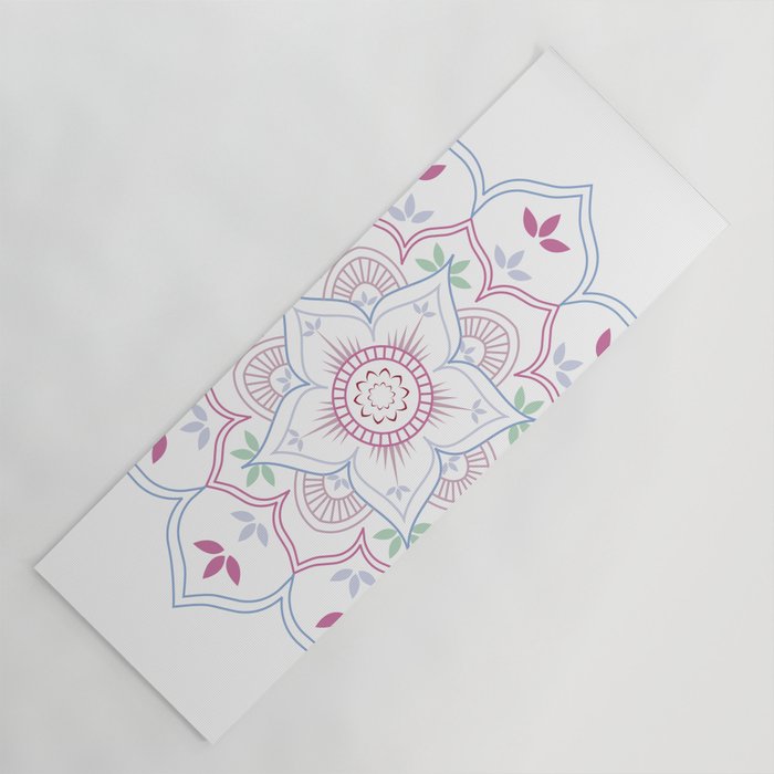 Floral Mandala in soft pastel colors Yoga Mat