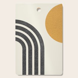 Mid century modern Sun & Rainbow Cutting Board
