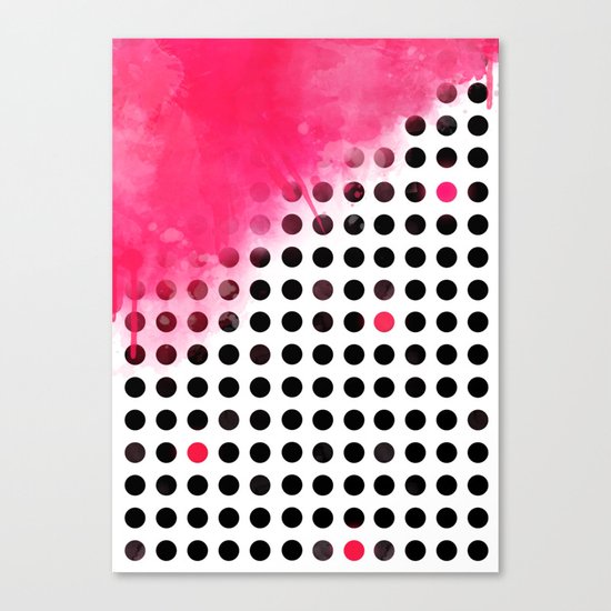 Bold Pink Polka Dots Canvas Print