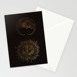 Vintage sun and moon Stationery Cards