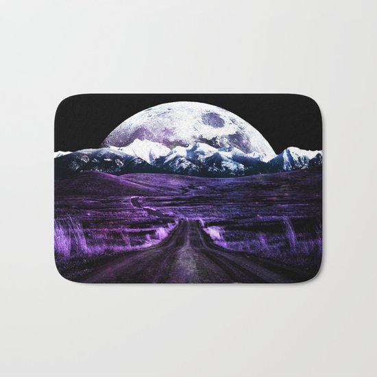 Highway to Eternity (moon mountain) violet Bath Mat