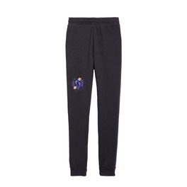 Purple and yellow tropical parrots Kids Joggers