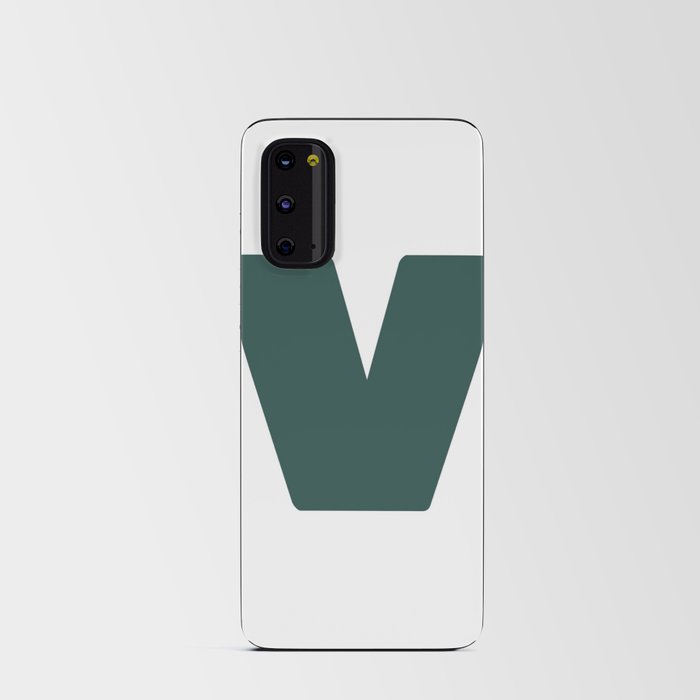 v (Dark Green & White Letter) Android Card Case