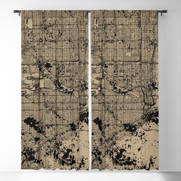 Miami - Florida - Vintage City Map - Ink Drawing Blackout Curtain
