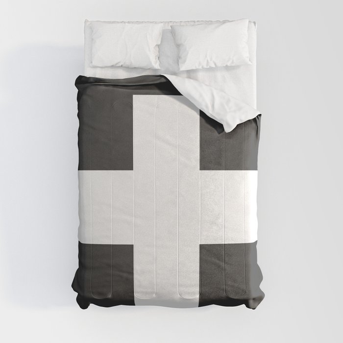 Swiss Cross Charcoal Comforter