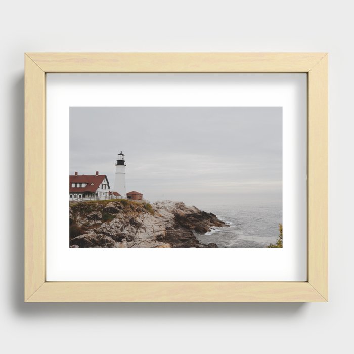 Maine lighthouse Recessed Framed Print