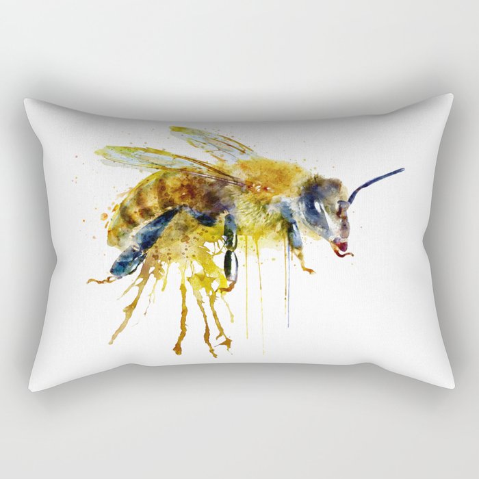 Watercolor Honey Bee Rectangular Pillow