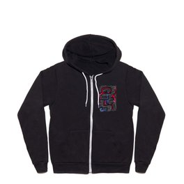 Mystic Red  and Blue Tribal Art by Emmanuel Signorino Zip Hoodie