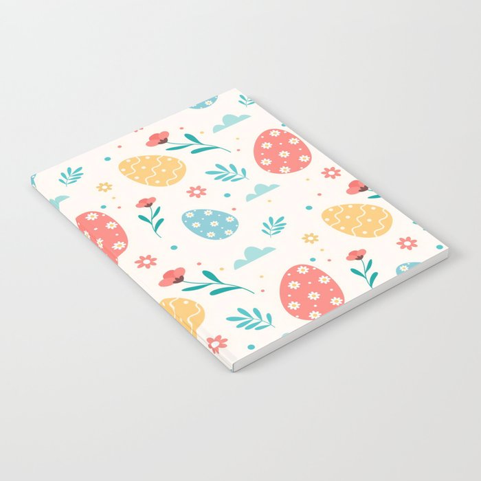 Happy Easter Vintage Red Egg Floral Collection Notebook