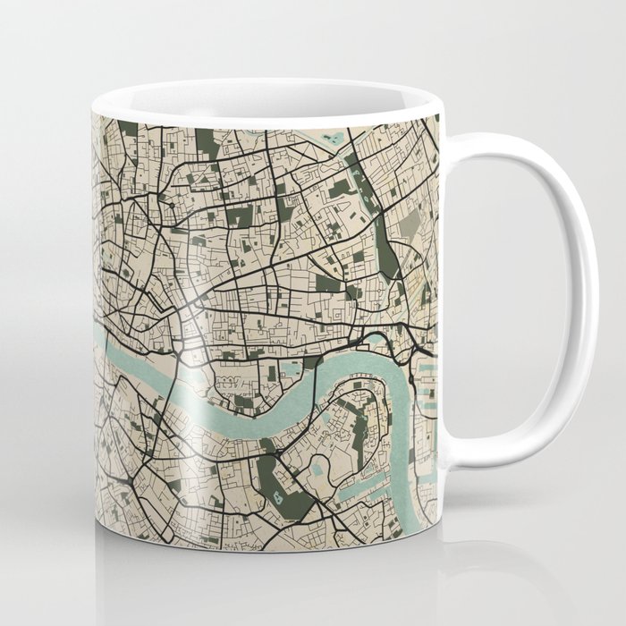 London City Map of England - Vintage Coffee Mug