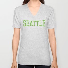 Seattle - Green V Neck T Shirt